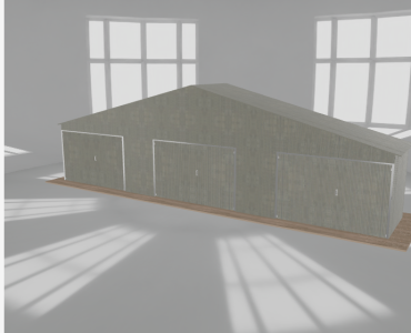 Garaż blaszany 11.5x2m trzystanowiskowy
  dwuspadowy Ocynk