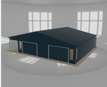 Garaż blaszany 9.5x9.5m z wiatą Grafit