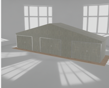 Garaż blaszany 11.5x2.5m trzystanowiskowy
  dwuspadowy Ocynk