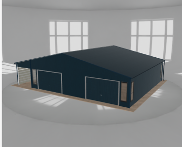Garaż blaszany 10x9.5m z wiatą Grafit