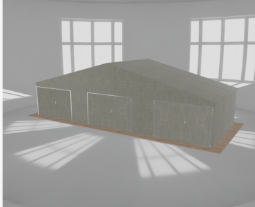 Garaż blaszany 11.5x4.5m trzystanowiskowy
  dwuspadowy Ocynk