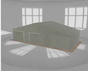 Garaż blaszany 11.5x5.5m trzystanowiskowy
  dwuspadowy Ocynk