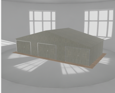 Garaż blaszany 11.5x6m trzystanowiskowy
  dwuspadowy Ocynk