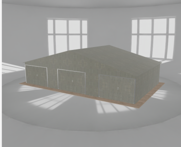 Garaż blaszany 11.5x7m trzystanowiskowy
  dwuspadowy Ocynk