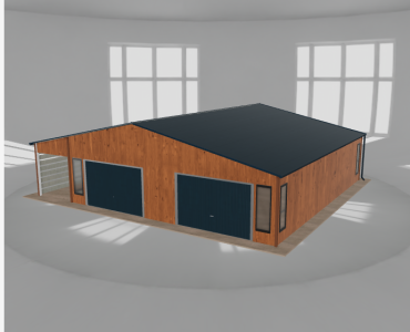 Garaż blaszany 9x10m z wiatą Złoty dąb