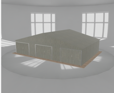 Garaż blaszany 11.5x8m trzystanowiskowy
  dwuspadowy Ocynk