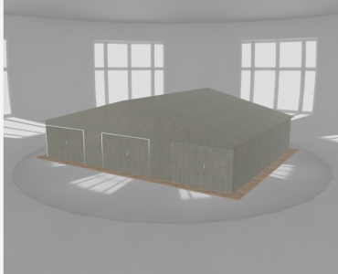 Garaż blaszany 11.5x9m trzystanowiskowy
  dwuspadowy Ocynk