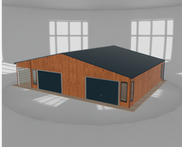 Garaż blaszany 10x9.5m z wiatą Złoty dąb