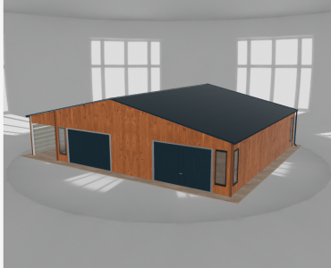 Garaż blaszany 10x10m z wiatą Złoty dąb