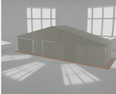 Garaż blaszany 12x3m trzystanowiskowy
  dwuspadowy Ocynk