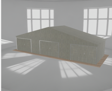 Garaż blaszany 12x4m trzystanowiskowy
  dwuspadowy Ocynk