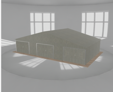 Garaż blaszany 12x7m trzystanowiskowy
  dwuspadowy Ocynk