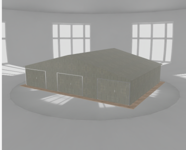 Garaż blaszany 12x9m trzystanowiskowy
  dwuspadowy Ocynk