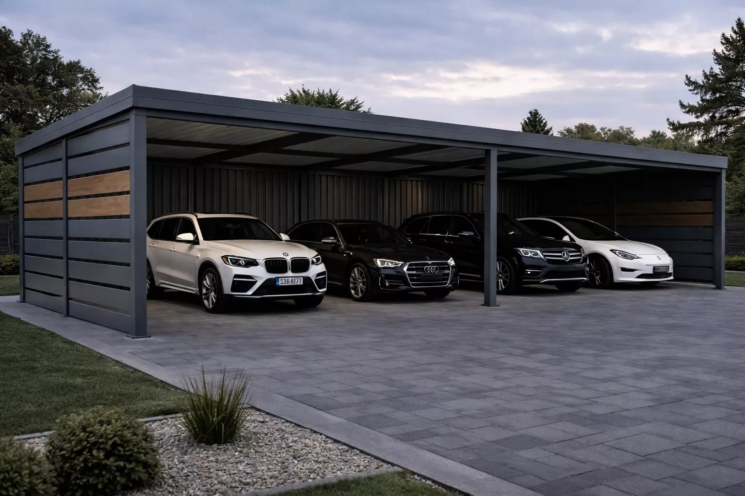 Carport 12×5 Aluminiowa Wiata Samochodowa